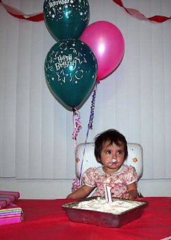 Amaryllis and her birthday cake