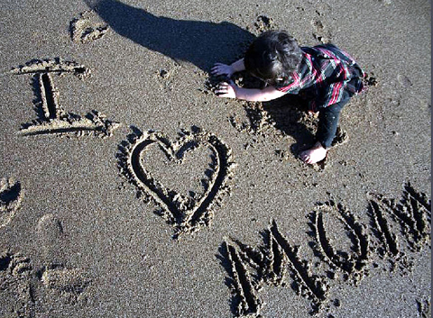 Love note in the sand